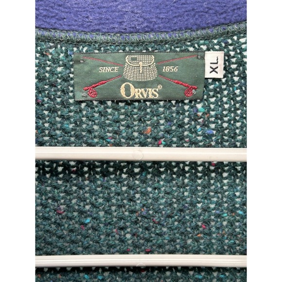 Orvis Sweater Mens XL Green 1/4 Zip Vintage USA Gorpcore Camping Hiking Outdoors - Picture 3 of 16